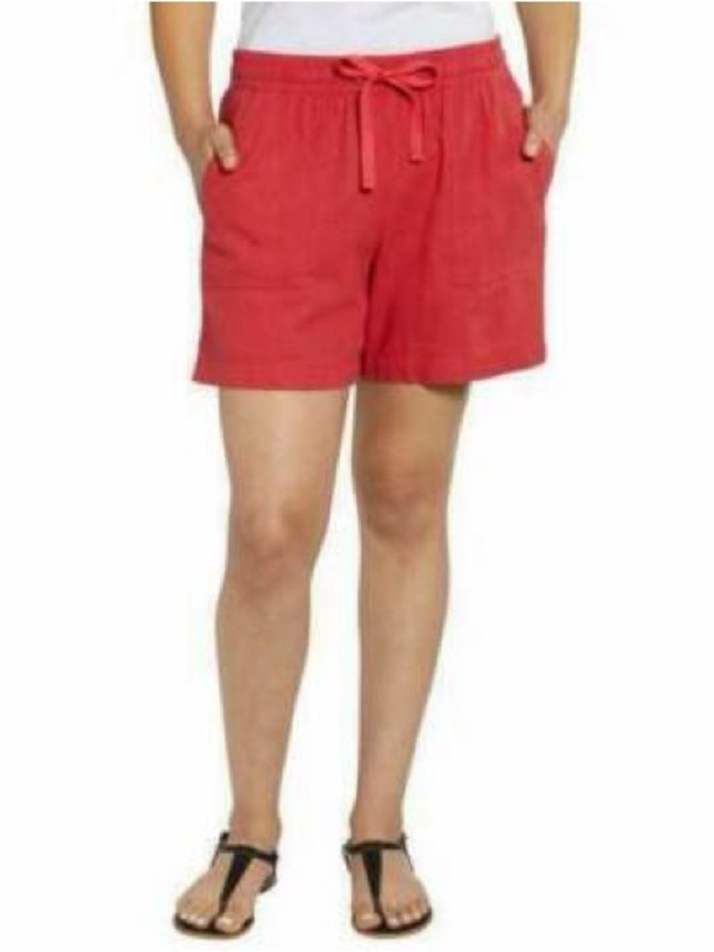 NAUTICA WOMEN’S CORAL PINK DRAWSTRING WAIST LINEN BLEND SHORTS SZ XXL NWT